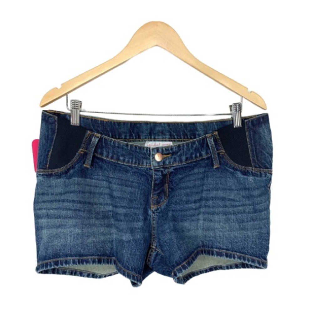 Isabel Maternity Expandable Side Panel Blue Jean Midi Shorts New Nwt Size 6